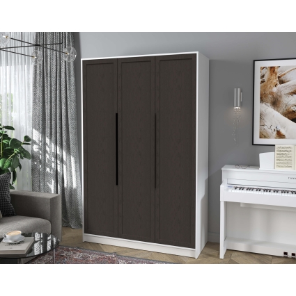 Шкаф распашной Тренд КТ-Ш3 (Белый платинум ЛДСП/ Дуб английский ЛМДФ) Ш1360 В2128 Г547